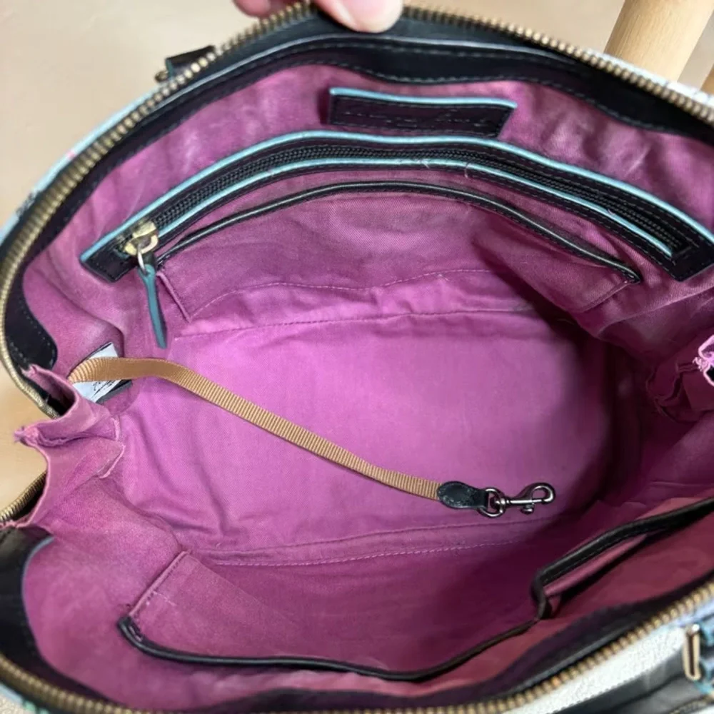 Dooney & Bourke Cat Print Pet Carrier - Blue and Black